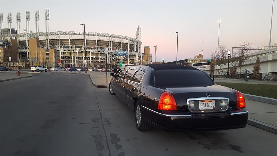 Limousine Parked in Front of Sports Arena